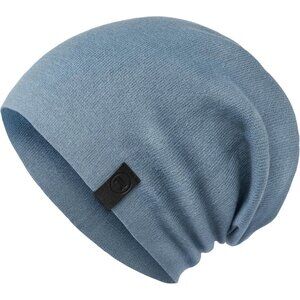 Unisex Blue Denim 100% Cotton Winter Skull Pull On Knit Slouchy Baggy Beanie Cap